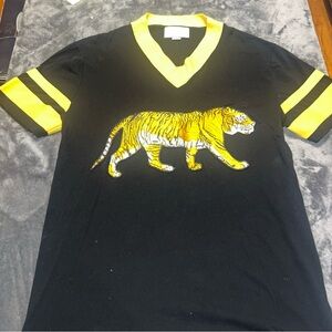 Gucci Black Shirt with Yellow Collar